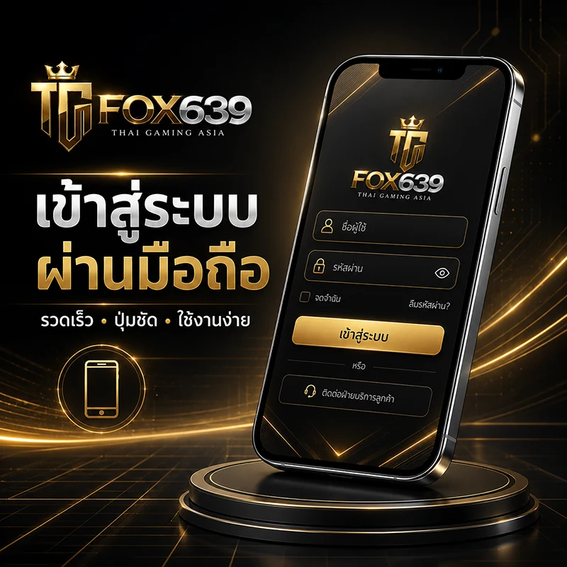 หน้าเข้าสู่ระบบ Fox639 บนสมาร์ตโฟนพร้อมช่องกรอกข้อมูลที่เหมาะกับหน้าจอมือถือ